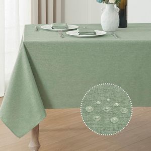 Tovaglia Rettangolare Impermeabile Antimacchia in Lino Testurizzato, Antipiega, in Tessuto Decorativo per Tavolo Rustico - Product Image 1