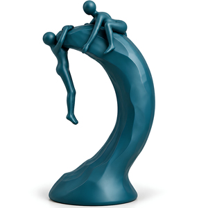 Escultura Moderna Azul Abstracta de Aluminio, Figura Decorativa para Mesa, Estatua para Decoración del Hogar y Sala de Estar |   Fuerza Artística - Product Image 1