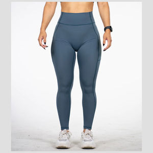 Leggings de sport taille haute pour femmes, pour le yoga et la gym, avec cordon de serrage, poches pour téléphone portable, extensibles dans quatre directions - Product Image 2