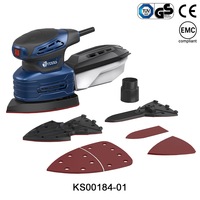 Lijadora de Detalles Eléctrica Profesional DIY con Certificación GS/CE, 13000 RPM, Velocidad Variable, 160W, Alta Frecuencia 50Hz, Caja Recolectora de Polvo y Almohadilla de Gancho y Bucle