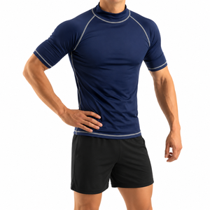 Men's Eco-Friendly Gym <b>Compression</b> <b>Shirt</b>-Short Sleeve Polyester/Nylon Custom Front Logo Quick Dry Anti-Bacterial UPF50+ - Product Image 6