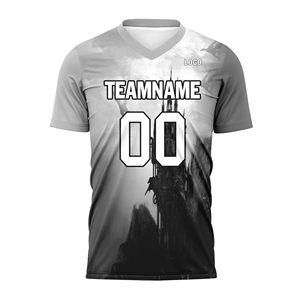 เสื้อฟุตบอลกีฬาแบบกำหนดเอง พร้อมชื่อ หมายเลข โลโก้ ทีม ผู้ผลิตเสื้อฟุตบอลแบบ OEM - Product Image 3
