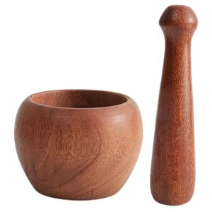 Mortier et pilon en bois fabriqués à partir de bois écologiques pour moudre les épices et préparer des recettes naturelles - Product Image 2