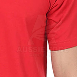 Camiseta de Manga Corta Roja para Hombre Aussie Edge, Corte Regular, Cuello Redondo, Informal, Tejido de Punto, Transpirable, 100% Algodón, Secado Rápido - Product Image 5