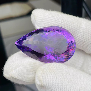 Ametyste naturelle taille poire 80,0 carats, grande taille, qualité AAA, avec lueur, belle couleur, coupe et polissage parfaits, à prix avantageux. - Product Image 2