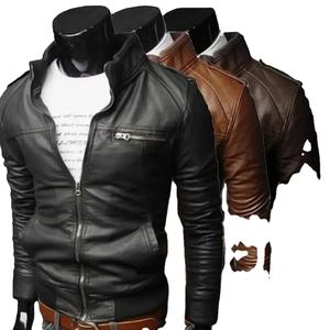 ¡Novedad de 2025! Chaqueta de cuero personalizada de alta calidad para hombre, ropa informal de diseño de alta moda, tela de lona para invierno - Product Image 2