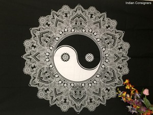 Tapisserie Imprimé Coton Fleur Yin Yang Double Taille Couvre-lit Tenture Murale Plusieurs Couleurs Décor À La Maison Par Les Expéditeurs Indiens - Product Image 5