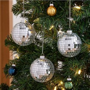 Adornos Navideños de Bola de Espejo de Lujo, Esferas Metálicas Doradas y Plateadas, Decoraciones Artesanales para Fiestas - Product Image 6