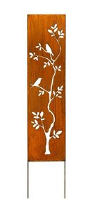 Estaca de jardín moderna con diseño de pájaro y árbol, de acero galvanizado, decoración para exteriores - Product Image 1