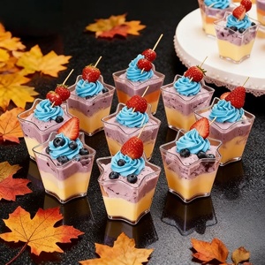 Elegantes Vasos de Plástico con Diseño de Estrella para Postres de Panadería y Cafetería, 70 ml, para Mousse, Pudín y Gelatina, Suministros para Cafeterías y Hoteles - Product Image 3