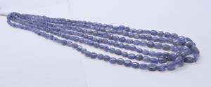 Perles ovales lisses en tanzanite naturelle AAA 5x7-7x10 MM, perles ovales en pierre précieuse tanzanite, 16 pouces, perles en tanzanite bleu violet naturel - Product Image 4