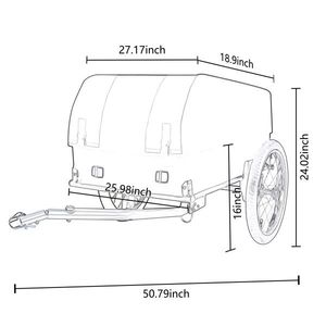 Remolque de Carga para Bicicleta de Alta Resistencia, Capacidad de 88 Libras, Ruedas Todoterreno de 16 Pulgadas, Diseño Plegable, Remolques Utilitarios Extraíbles e Impermeables - Product Image 6