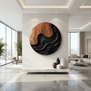 Handcrafted Modular Wooden Sculpture Wall-mounted Organic Wood Art for Living Room Furniture Unique Wood Wall Decoration - Product Image 1