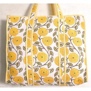 Sac fourre-tout matelassé en coton fleuri, sac à main indien fait main, sac à bandoulière pour femme, sac de shopping bohème - Product Image 5