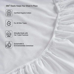 100% Organic Cotton Pure White Full <b>Sheets</b> Set 4-Piece Bedding for Bed Breathable Fits <b>Flat</b> <b>Fitted</b> <b>Sheet</b> Sets - Product Image 4