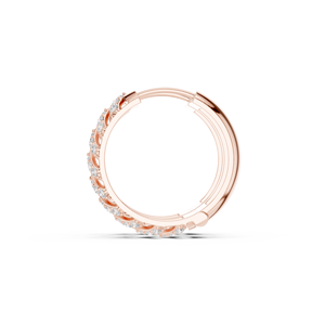 Pendientes de Aro Bali con Circonitas Pavé en Forma de Estrella, Chapados en Oro Rosa de 18K sobre Plata de Ley 925, Joyería Glamurosa y Moderna para Mujer - Product Image 1