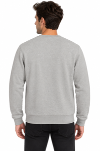 Premium <b>Men's</b> Light <b>Grey</b> Crew Neck Winter Streetswear <b>Sweatshirt</b> NYC Athletics Dept Graphic Print Casual Cotton Fleece Pullover - Product Image 3