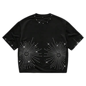 Custom <b>Men's</b> Rhinestone T <b>Shirt</b> High Quality 100% Cotton Oversized Loose Fit with Short Sleeves Unisex Casual Streetwear Fashion - Product Image 1