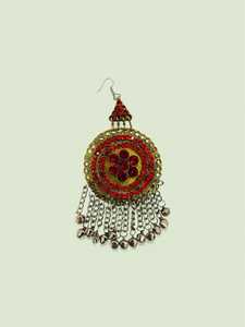 Traditional Afghan Kuchi Ring With Raised Glass Stone And Filigree Border For Ethnic Tribal Finger Jewelry And Nomadic - Product Image 6