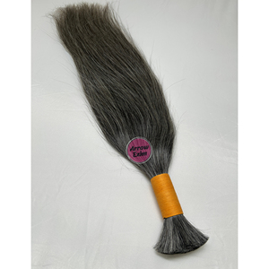 Cheveux vierges naturels indiens gris raides en vrac pour tressage, 100 grammes, 50 % gris 50 % noir, résistants à la chute, trame simple - Product Image 2