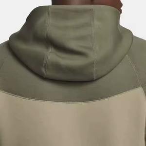 Sudadera con capucha de forro polar técnico 100% algodón para hombre, con cremallera, colores contrastantes, para deportes de invierno, estilo casual, venta al por mayor - Product Image 4