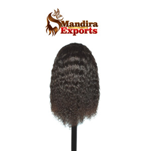 100% Raw Indian Remy Human Hair Natural Color <b>Wavy</b> <b>Wig</b> Cuticle Aligned Double Weft Machine Made Fusion Clip-in/Weave - Product Image 3