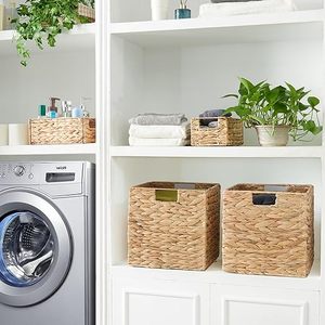 Cesta de Almacenamiento de Jacinto de Agua, Organizador de Ropa Tejido a Mano, Multifuncional, Decoración Minimalista Boho para el Hogar, Hecho por KingCraftViet - Product Image 2