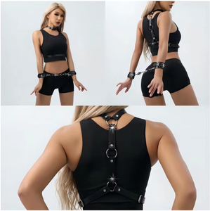 Sujetador de Cuero Negro para Mujer, Lencería Elegante y Romántica para la Noche, Regalo para Esposa - Product Image 5
