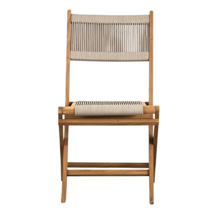 Chaises pliantes en rotin et teck massif, tressage en corde, écologiques, pour événements et repas en extérieur - Product Image 4