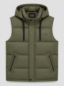 FLY HUMBLE SPORTSWEAR Chaleco con Capucha y Cuello Alto para Hombre, Otoño, con Bolsillos con Cremallera, Tejido de Lona Transpirable, Cortavientos, Casual - Product Image 3