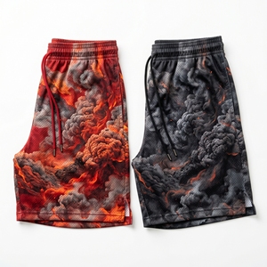 Pantalones cortos de malla con gráfico de planos de la Cyber ​​Grid de neón personalizados, pantalones cortos deportivos de entrenamiento de baloncesto por sublimación para hombre - Product Image 3