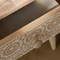 Table de chevet en bois de manguier Vandana Amber Balance avec rangement