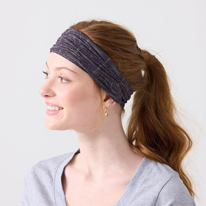 Adjustable Gray Printed <b>Headband</b> for Women <b>Sports</b> Workout Moisture Wicking Bandana Spring Summer Use - Product Image 5