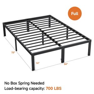 Estructura de Cama Resistente de Metal con Almacenamiento, Soporte de Láminas de Acero Industrial, Color Negro - Product Image 2