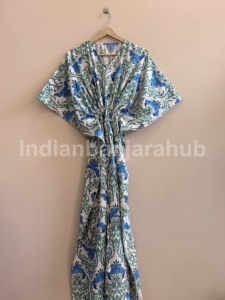 Wholesale Lot Of Cotton Hand Block Printed <b>Kaftan</b> <b>Dress</b> Women Maxi Gown - Product Image 4