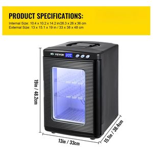 Incubatrice per Uova di Rettili Nera da 25L, 5-42 Gradi Celsius, Riscaldamento Scientifico, Display LED, Materiale PC - Product Image 5