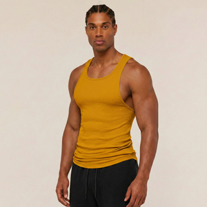 <b>Men's</b> <b>White</b> Sleeveless Tank Top O-Neck Solid Knitted Breathable Casual Fitness Wear - Product Image 5