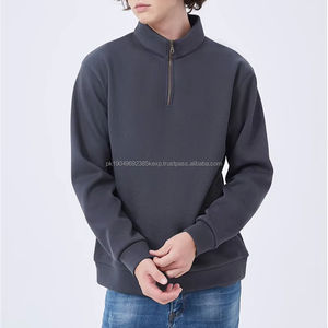 Sudadera de cuello redondo OEM para hombre con logotipo personalizado 350g sudaderas con capucha de corte regular con cremallera sólido invierno 100% algodón impresión Digital - Product Image 1
