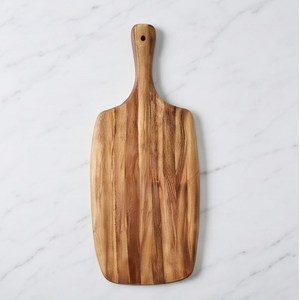 Tabla de cortar rectangular de madera de acacia marrón con asa y veta natural - Product Image 2
