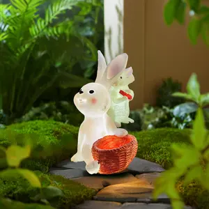 Wholesale Customizable LED Resin Rabbit Statues Lamp for Christmas and Wedding Party Theme Lighting with 80 Lumens IP65 Rating