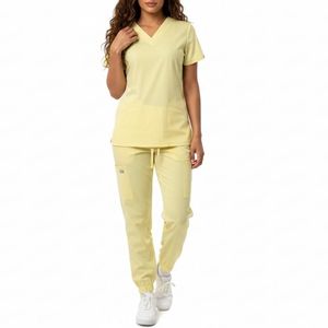 Custom Nurse Uniform <b>Scrubs</b> <b>Set</b> for Hospital Staff Short Sleeve Woven Medical Workwear Breathable medical <b>Scrub</b> <b>Sets</b> OEM - Product Image 6