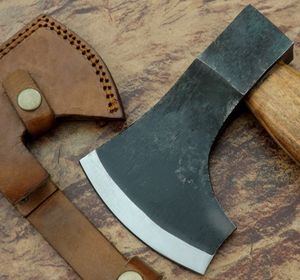 Handmade Industrial Viking Bearded <b>Axe</b> Carbon Steel <b>Axe</b> Rose Wood <b>Handle</b> With Leather Sheath, Bush craft <b>Axe</b> Camping <b>Axe</b> - Product Image 2