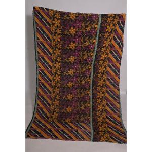 Boho <b>Indian</b> Kantha Quilt Vintage Floral Printed Handmade Cotton <b>Throw</b> Eco Friendly Reversible Bedspread - Product Image 1