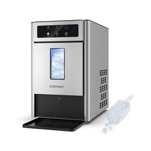 Máquina de Hielo Portátil Eléctrica con Carcasa de Acero Inoxidable, Pala para Hielo y Bandeja de Agua para Uso en Autocaravanas, Automóviles y Hoteles - Product Image 1