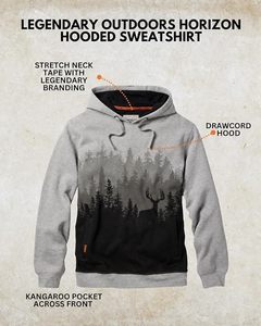 เสื้อสเวตเชิ้ตมีฮู้ดพิมพ์ลายกวางป่าสีเทา-ดำ แบบยูนิเซ็กซ์ มีกระเป๋า ทรงปกติ สวมใส่สบายๆ สำหรับฤดูใบไม้ร่วง - Product Image 4