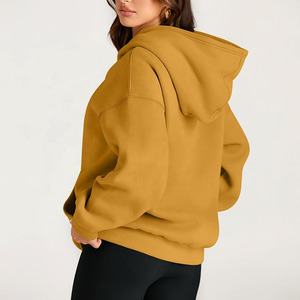 <b>Drop</b> Shoulder Long Sleeve Pullover Oversized Hoodie With Kangaroo Pockets Competitive Price Loose Fit Women's Hoodie - Product Image 3