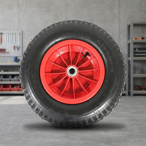 ELITE 16in 4.8/4.00-8 Durable V-Type Hard Tread Rubber & Steel Hub Tire <b>Wheel</b> for Garden Cart Trailer Wagon Wheelbarrow - Product Image 3