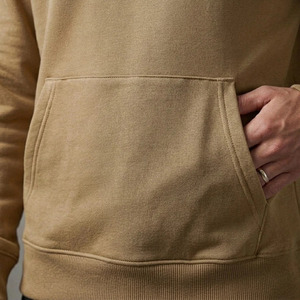 Sweat-shirt à capuche en molleton kaki pour homme avec cordon de serrage, poche kangourou, coupe classique, vêtement décontracté - Product Image 4