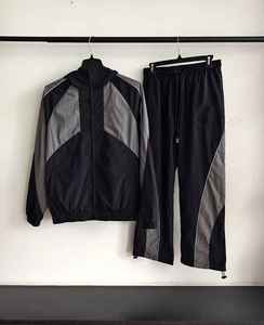 Pink Black Two Piece Men's Summer Outerwear <b>Set</b> Hooded Windbreaker Jacket Shorts Breathable Quick Dry Casual Sports Color - Product Image 2