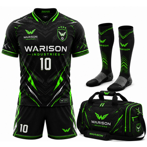 100% Polyester Unisex Adult's Football Uniform Set Customized Size Breathable Football Training Uniform Kit With Custom Name - Product Image 2